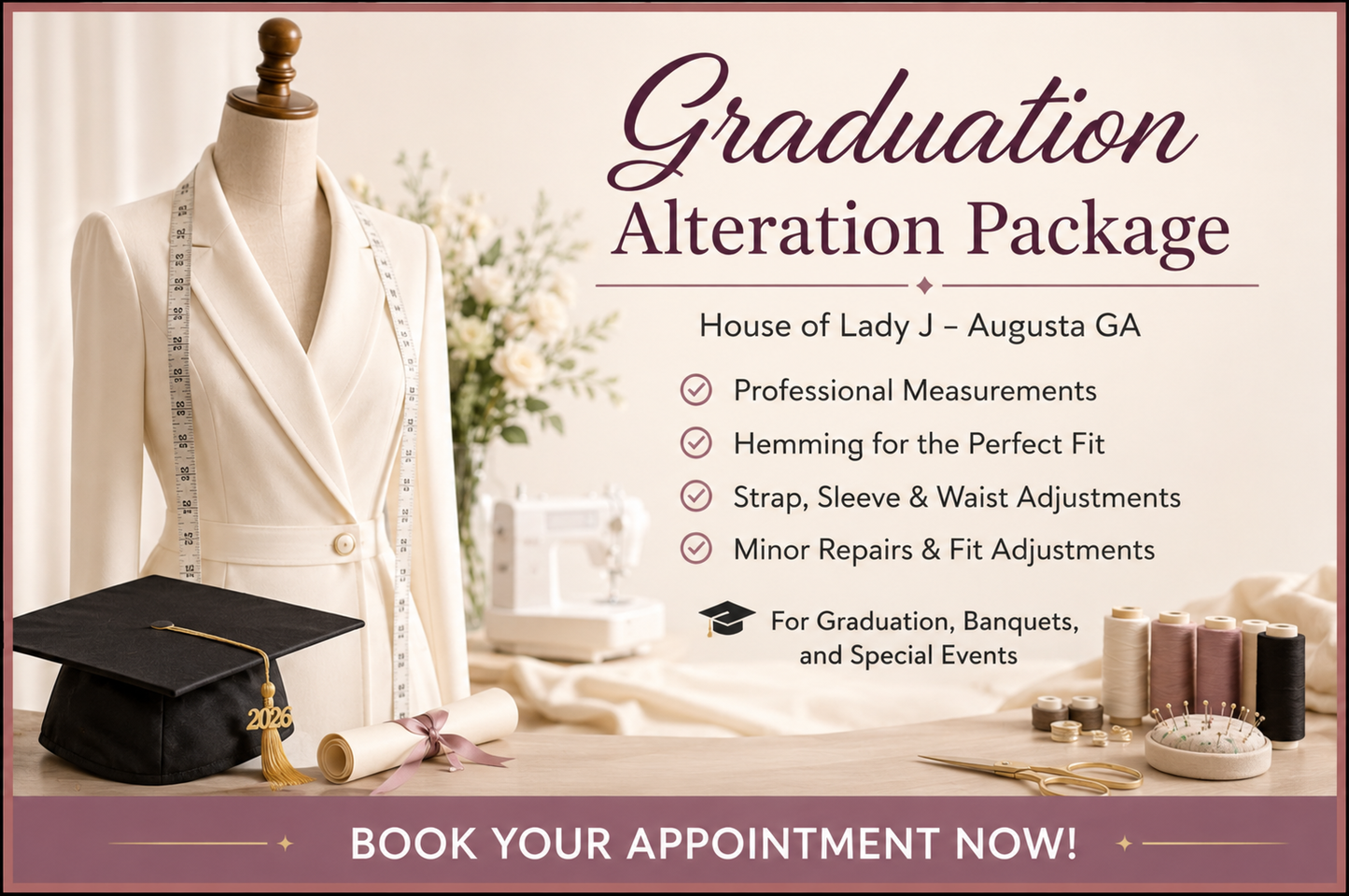 GRADUATION OUTFIT ALTERATION PACKAGE | House of Lady J | Augusta, GA