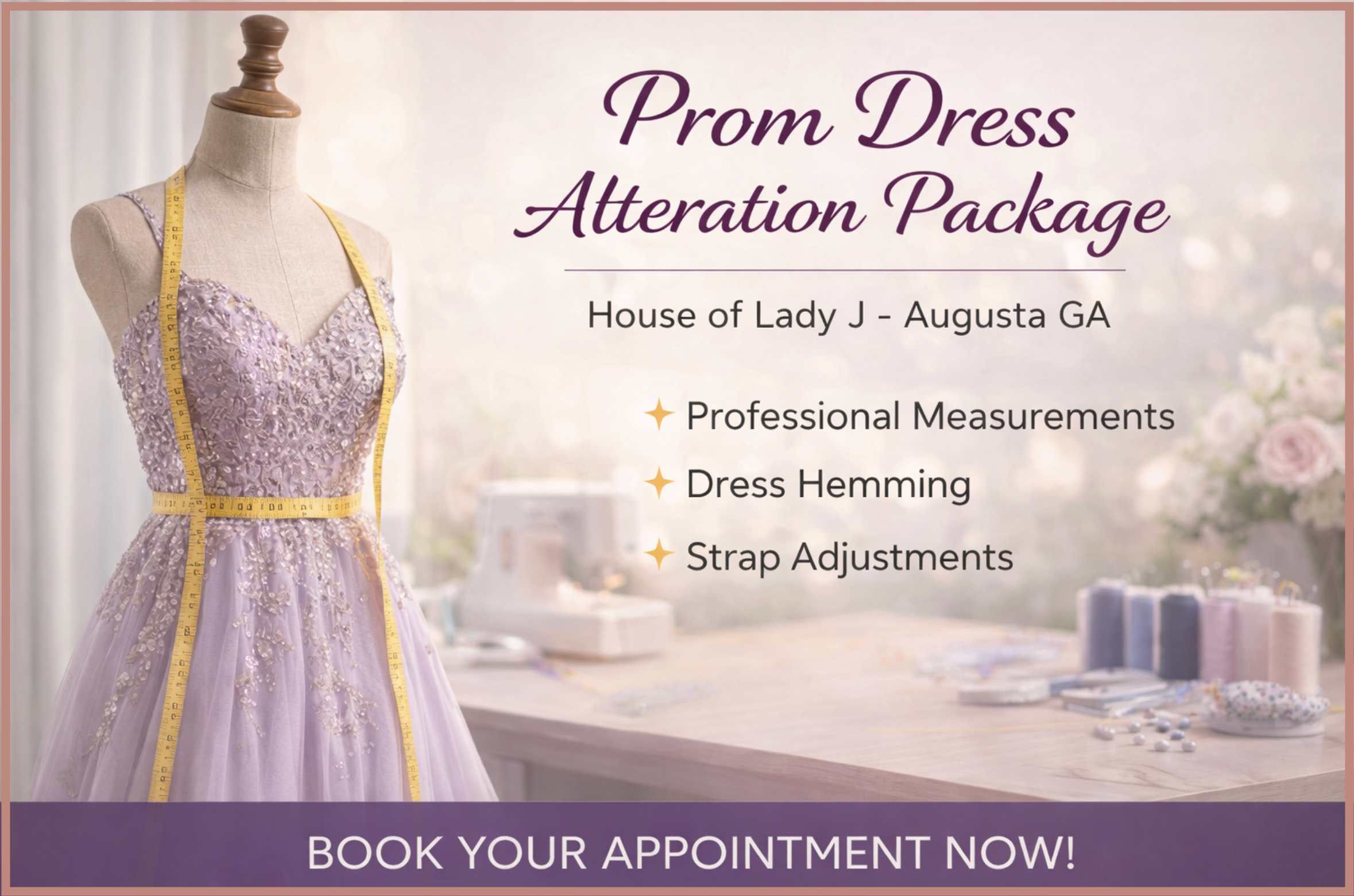 Prom Dress Alterations Augusta GA | Prom Hem & Strap Adjustment