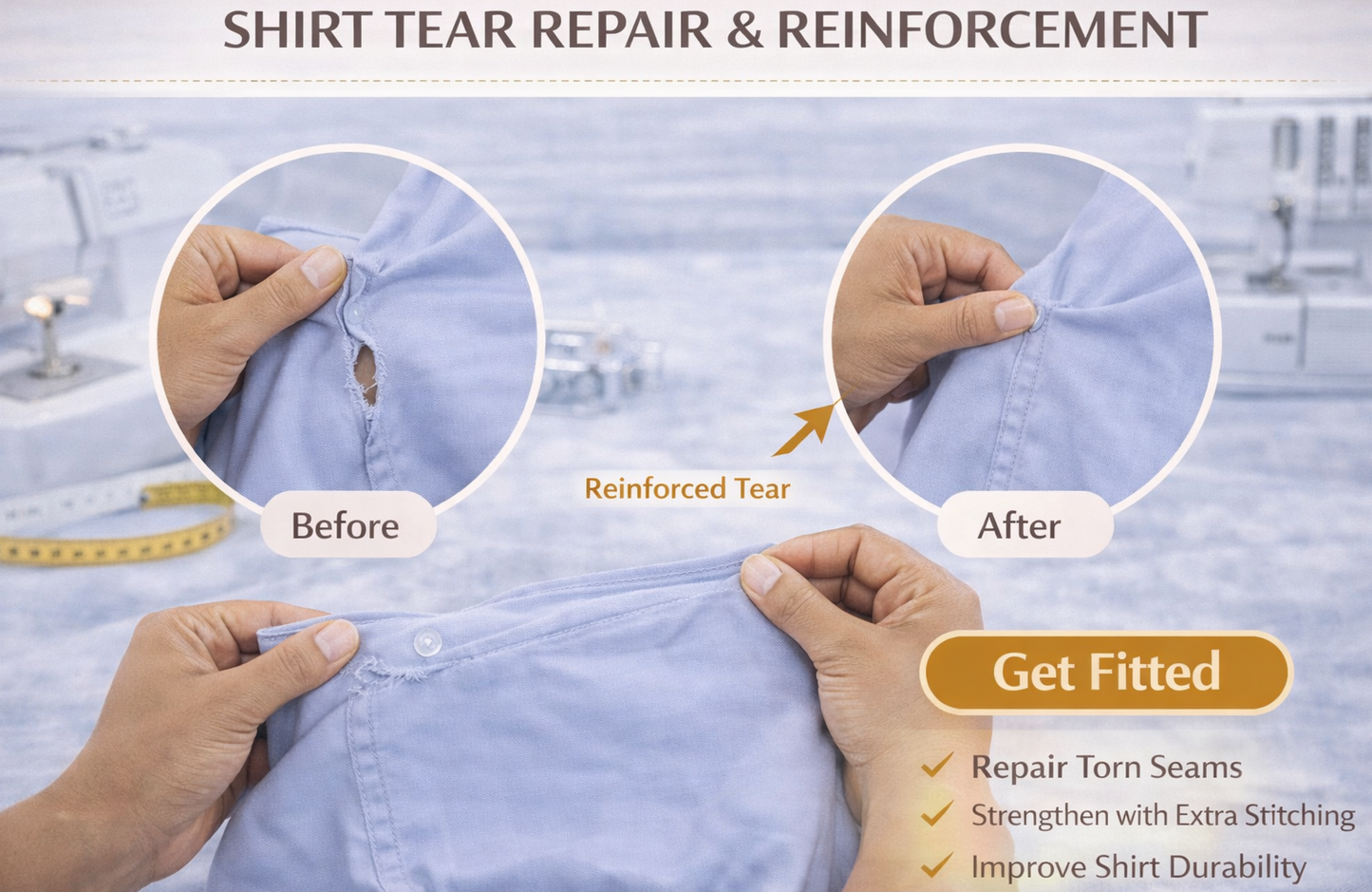 SHIRT TEAR REPAIR & REINFORCEMENT