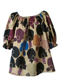 Astra African Boho Peasant Top