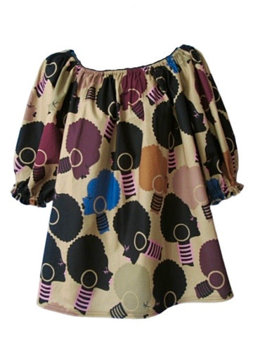 Astra African Boho Peasant Top