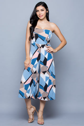 Blue Space Geometrical Romper