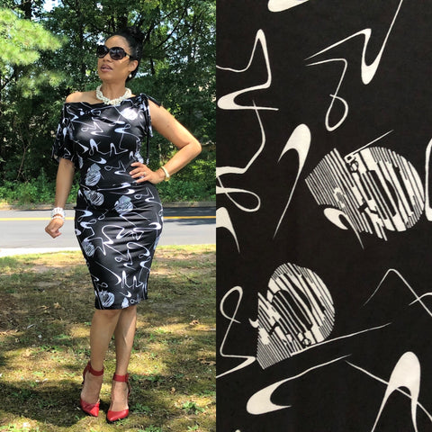 Black & White Splash Jazlyn Dress