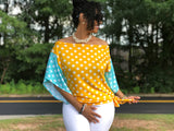 Yellow & Mint Zorah Color Block Top
