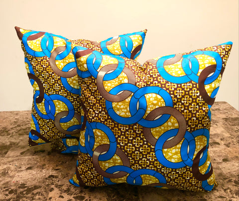 Links Chain Ankara Throw Pillows | Fall Accent Pillows