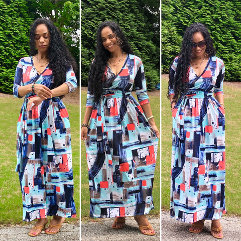 Angela Faux Maxi Wrap Dress
