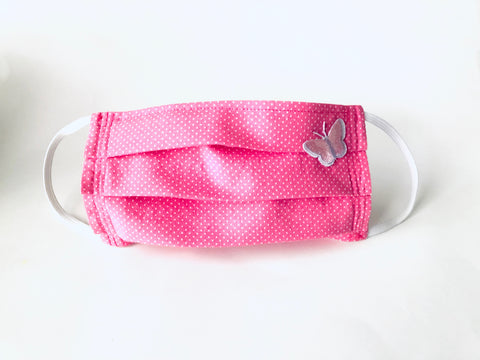 Pink & White Dots Mask