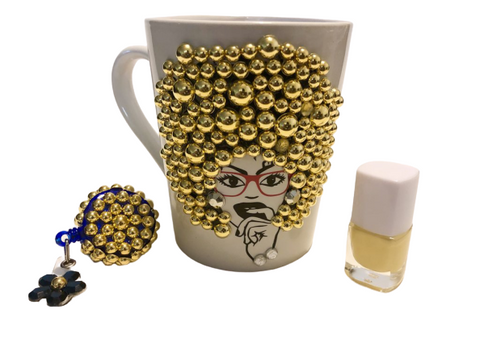 Gold Librarian Lady Bling Mug