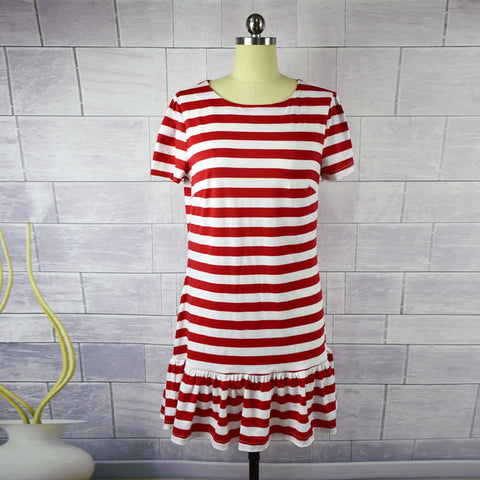 Mom and Daughter Striped Peppermint Dress
