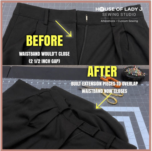 WHEN A WAISTBAND WON'T CLOSE: ONE CREATIVE SOLUTION
