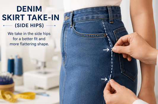 DENIM SKIRT TAKE-IN (SIDE HIPS)