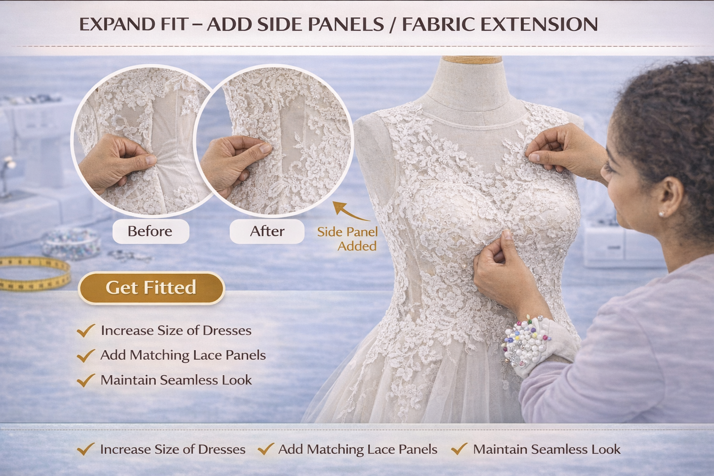EXPAND FIT  - ADD SIDE PANELS / FABRIC EXTENSION