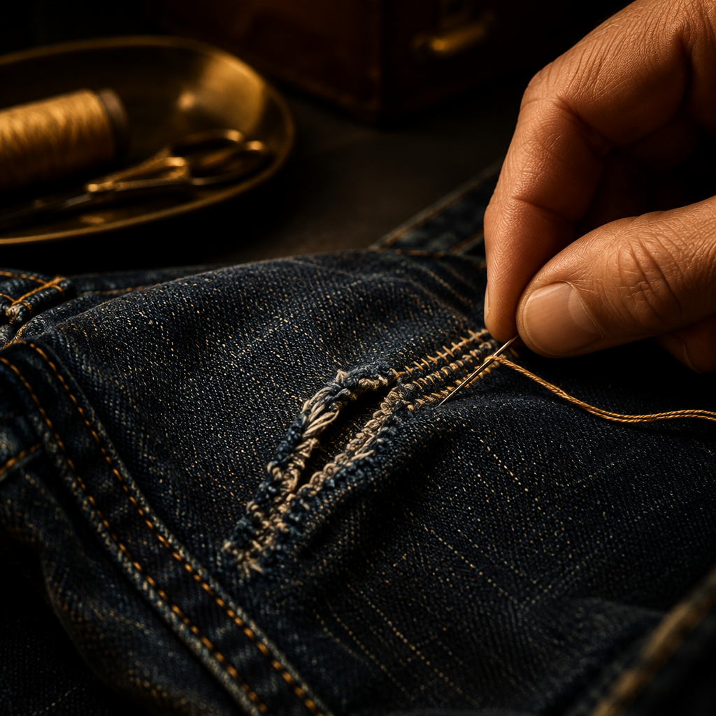 DENIM / JEANS PANT TEAR REPAIR & REINFORCEMENT