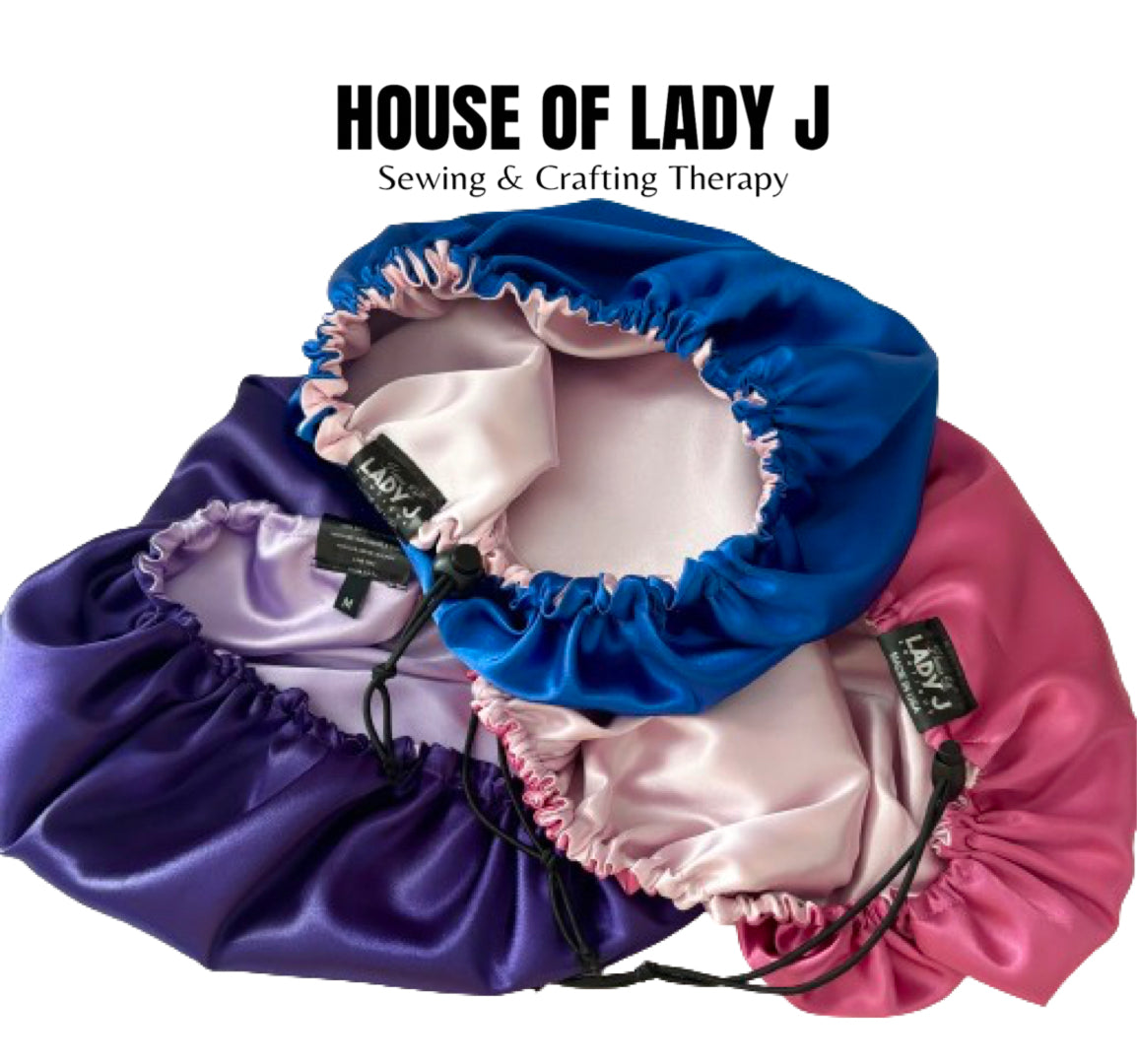 PURPLE REVERSIBLE & ADJUSTABLE HAIR BONNET