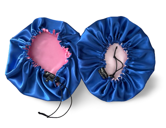 BLUE REVERSIBLE & ADJUSTABLE HAIR BONNET