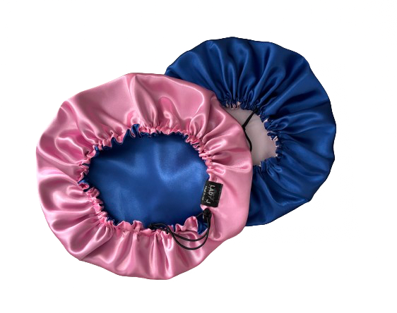 BLUE REVERSIBLE & ADJUSTABLE HAIR BONNET