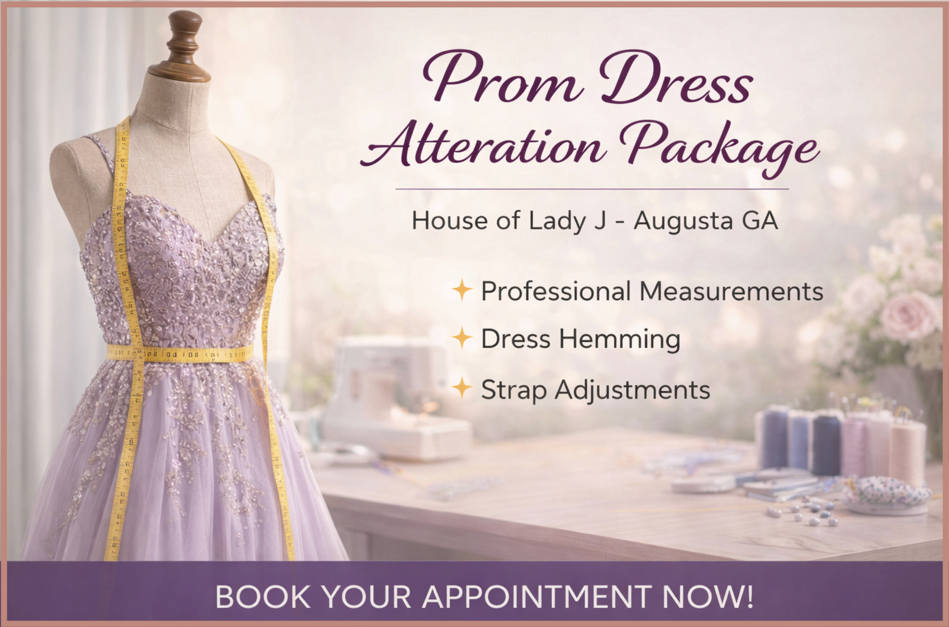 Prom Dress Alterations Augusta GA | Prom Hem & Strap Adjustment