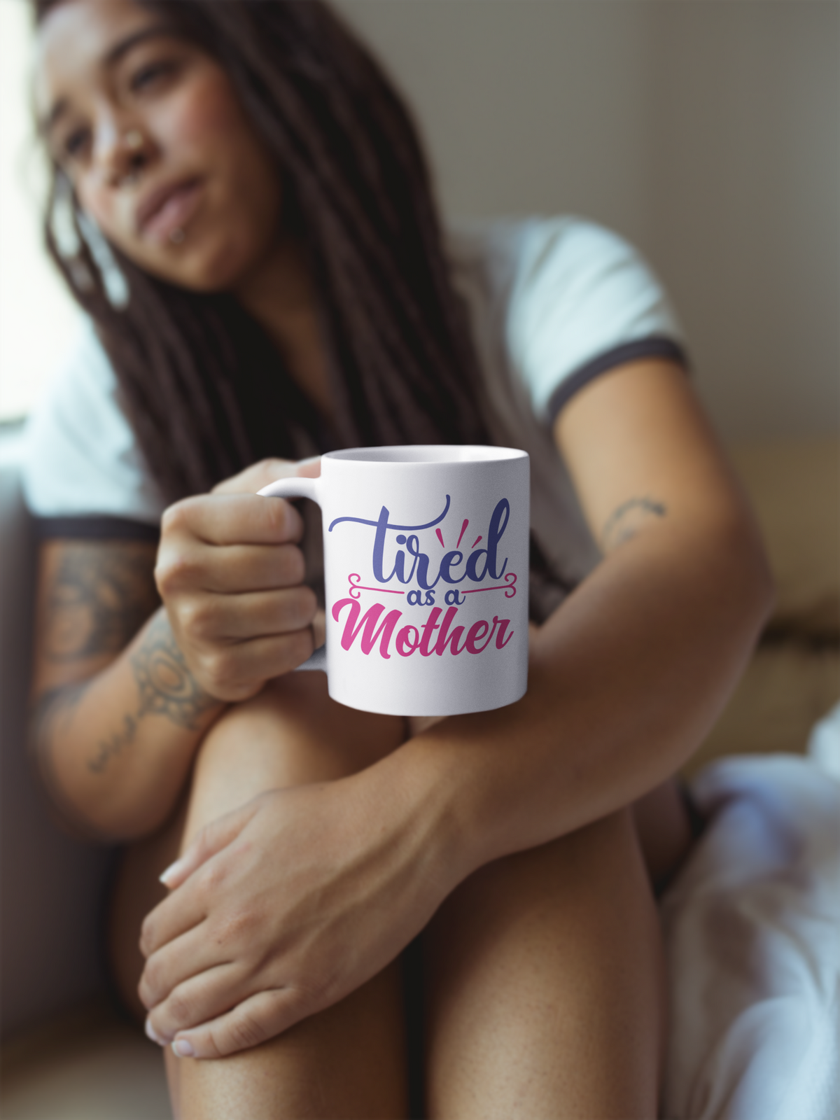 TIRED AS A MOTHER MUG - WHITE