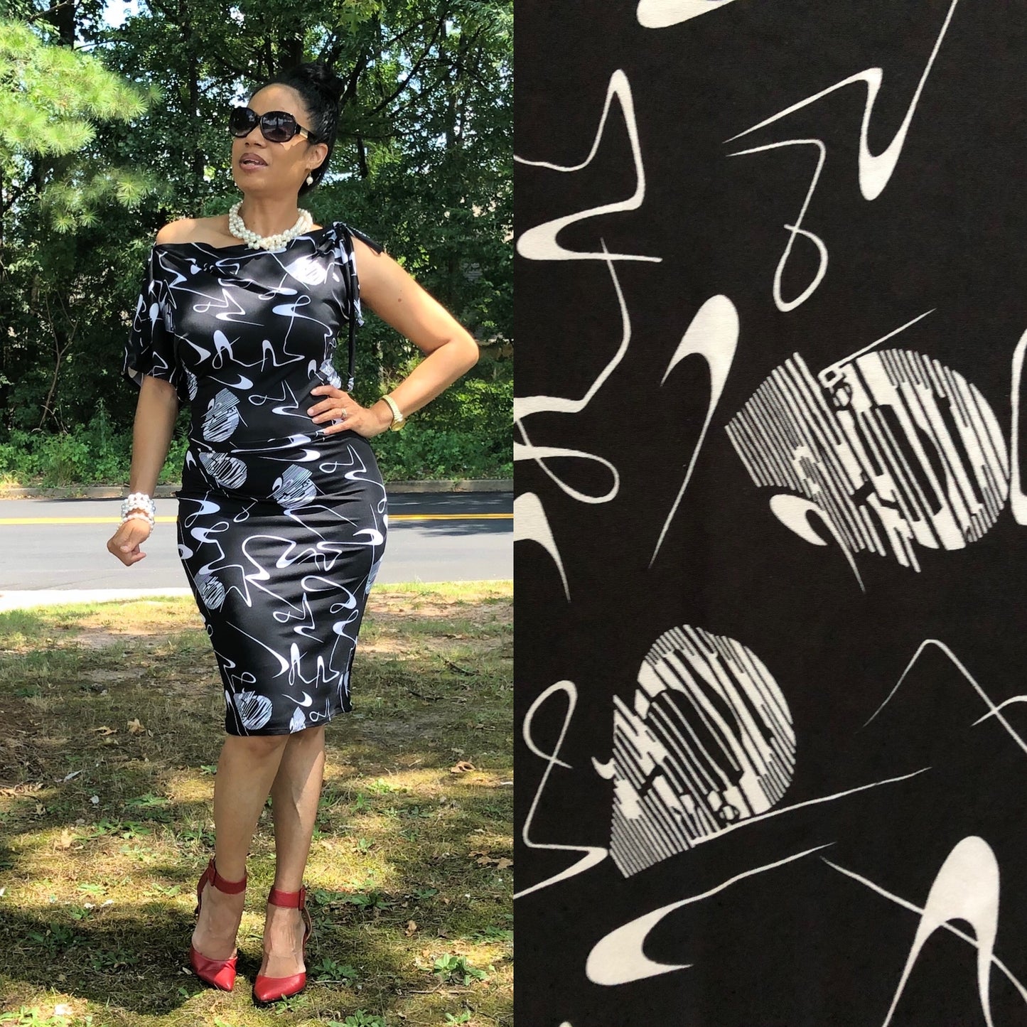 Black & White Splash Jazlyn Dress