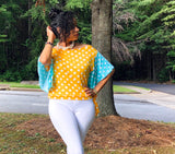 Yellow & Mint Zorah Color Block Top