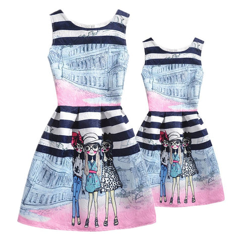 Summer Girls Dress Mother and Daughter Clothes