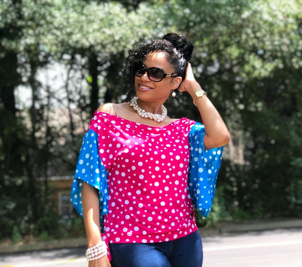 Fuchsia & Blue Zorah Color Block Top